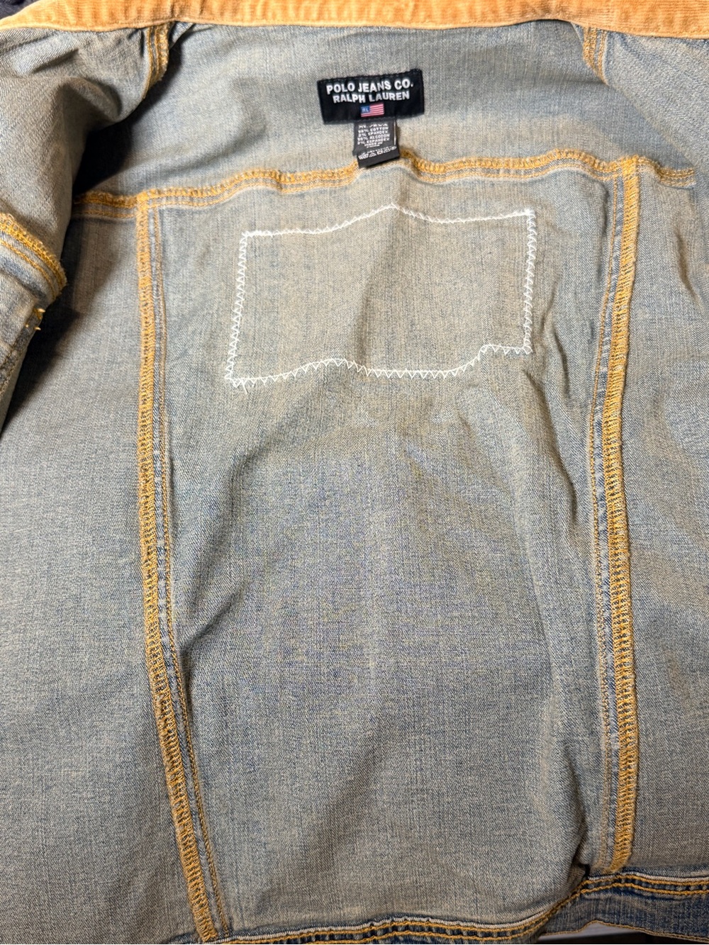 Vintage Polo Jeans Co Ralph Lauren Women’s XL Denim Jacket USA Flag - Picture 5 of 6